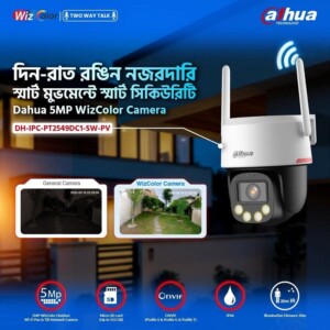 Dahua 4MP WizColor Network PT Camera